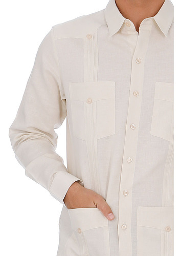 Costavana - Guayabera Manga Larga De Lino Mod. Tradicional