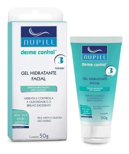 Gel Hidratante Facial Nupill Derme Control  para pele oleosa/mista de 50g