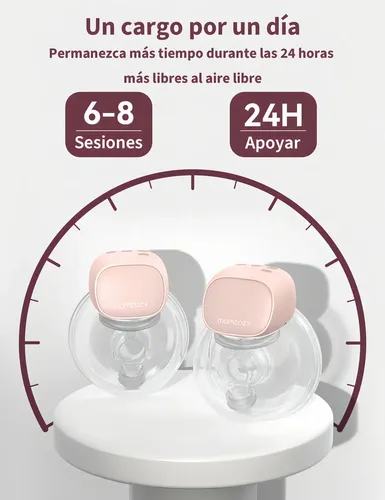 Momcozy S9 Pro Extractor De Leche Eléctrico Doble Portátil 24 Mm Rosa, 2 Paquetes, imagen 2