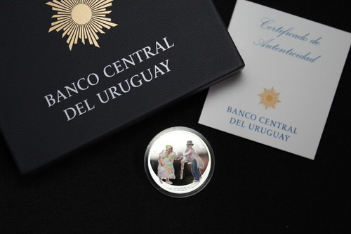 Moneda Plata Uruguay Candombe Certificado Y Estuche - Proof