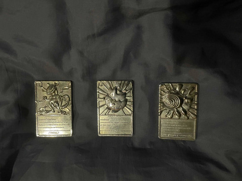 3 Tarjetas Pokemon Chapado 23k De Oro Nintendo (Usado)