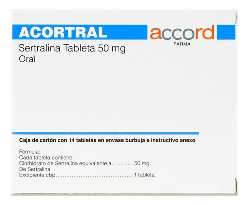 Sertralina 50 Mg Acortral Caja Con 14 Tabletas Accord Farma