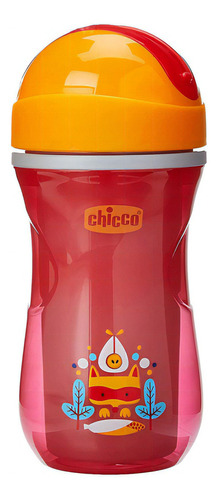 Taza infantil Chicco Sport Cup para bebés de más de 14 meses, color naranja militar