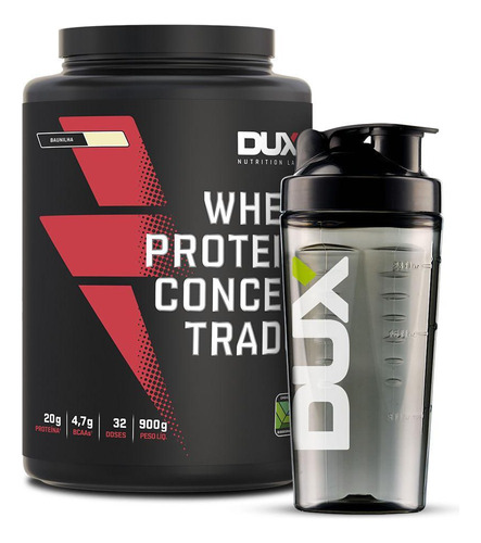 Whey Protein Concentrado Morango 900g + Coqueteleira 800ml