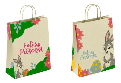 10 Sacolas Com Alça Para Caixas Ovo De Pascoa E Presentes