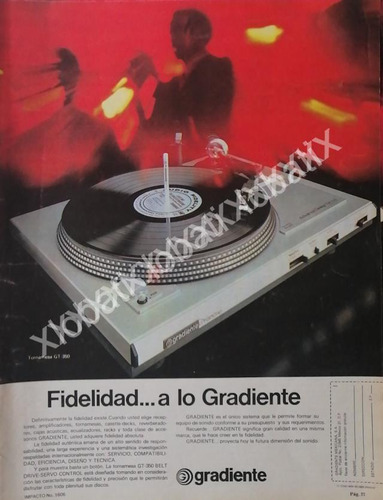 Cartel Retro Tornamesa Gradiente Gt-350 1980 /202