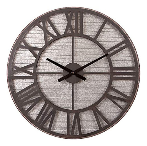 Reloj De Pared De Metal Galvanizado Rustico