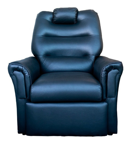 Imagen 1 de 1 de Poltrona reclinable Soles Muebles Relax de 1 cuerpo color negro de cuero ecológico