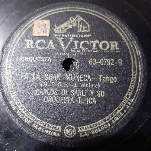 Pasta Carlos Di Sarli Jorge Duran Rca Victor C197