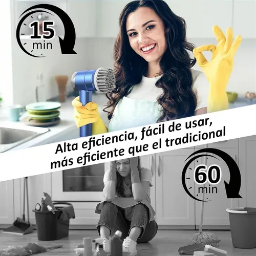 Cepillo Giratorio Eléctrico Recargable Para Limpieza Ideal Blanco