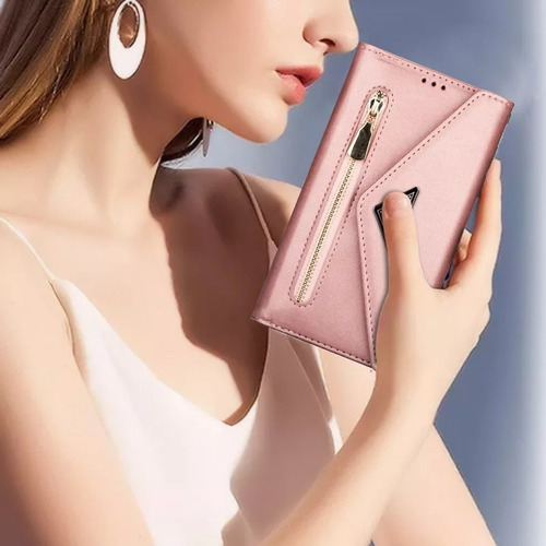 Funda Tipo Cartera Con Cierre De Piel Tipo Bandolera For