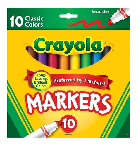 Marcadores Crayola Colores Clásicos X 10 Original