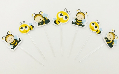 Pack 15 Toppers Para Cupcakes / Muffins Abejas Abejitas