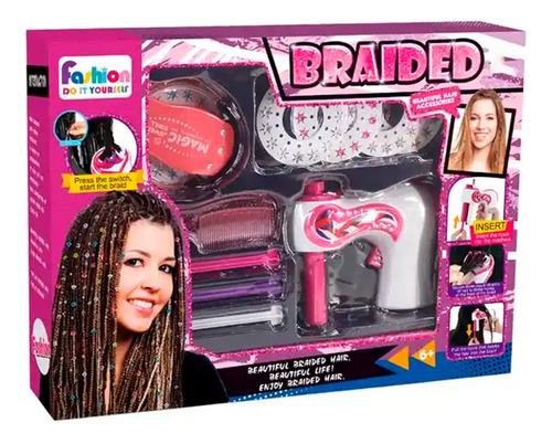 Set Trenzadora Con Accesorios Niñas + Decorador De Uñas