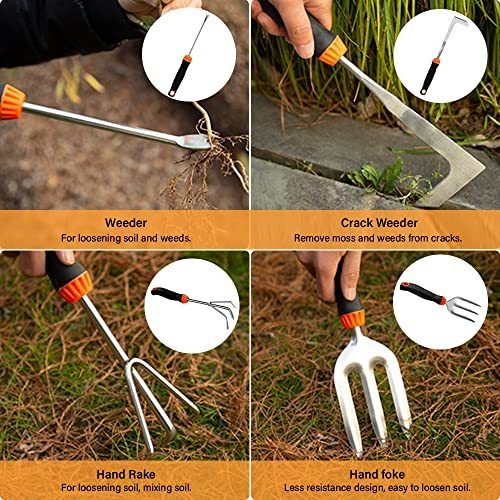 Juego De Herramientas De Jardín, 10 Pcs Acero Inoxidable,
