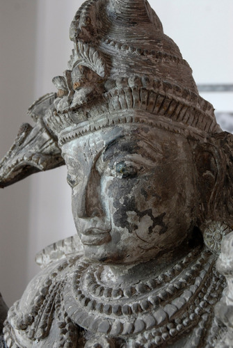 Estátua De Shiva Do Seculo 19 Em Madeira. Antiguidade (Usado)