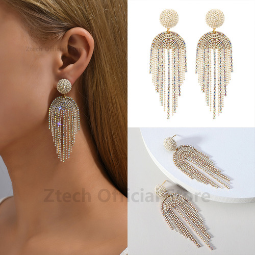Pendientes Colgantes Largos Con Borlas Elegantes Para Mujer