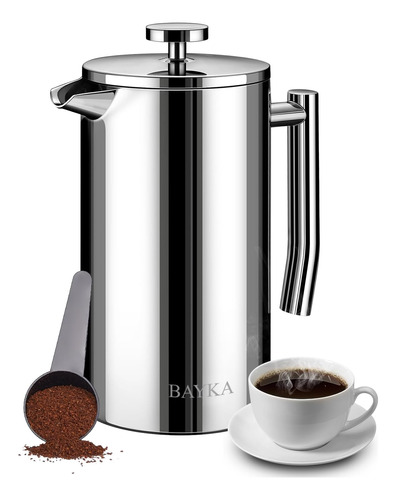 Cafetera Blackbayka E French Press, Negra, 34 Onzas