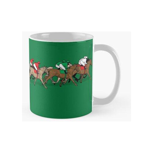 Taza La Carrera De Caballos Calidad Premium