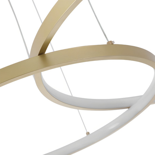 Lustre Pendente Led Argolas Aneis 2 Aros 67w 4000k Dourado 110v/220v