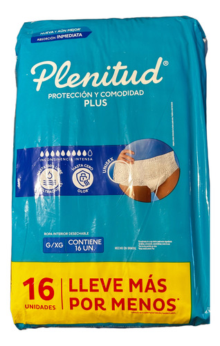 Plenitud Ropa Interior Nocturna Plus X16u G/xg