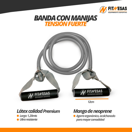 KITFIT294 Set Gym Pesa Rusa Kettlebell 8 Kg Bandas Elasticas Color Negro Fitnesas