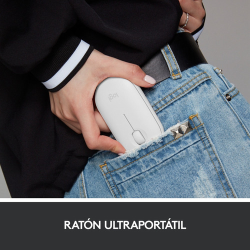 Imagen 9 de 12 de Mouse Wireless Bluetooth Logitech Pebble M350 Blanco