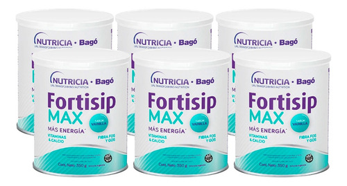 Fortisip Suplemento Max Vainilla Lata 350gr Pack X6un