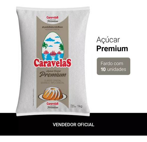 Açúcar Cristal Premium 1kg / Fardo Com 10 Kg