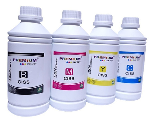 Pack De Tinta 1 Litro Premium Para Impresoras B - C - Y - M