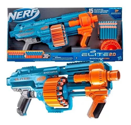 Arminha De Brinquedo Nerf Elite 2.0 Shockwave Com 30 Dardos