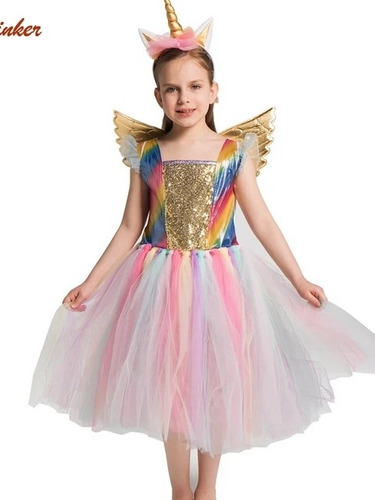 Imagen 6 de 9 de Disfraz De Unicornio Infantil 3 A 9 Años Halloween Ltf Shop