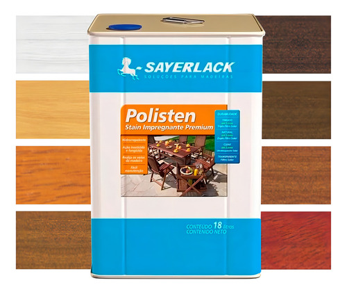 Polisten Sayerlack Stain 18 Lt Madeira Premium Escolha A Cor Acabamento Acetinado Cor Castanheira