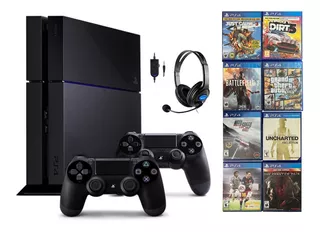 Sony Ps4 Playstation 4 500gb 2 Joystick Auricular 8 Juegos