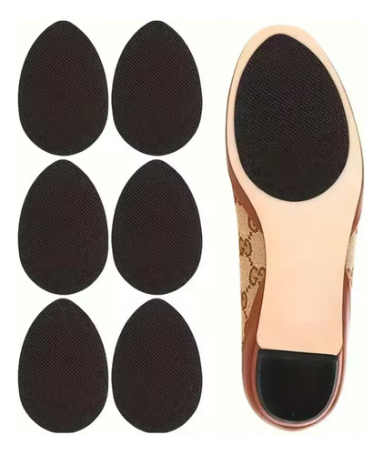 Almohadillas Antideslizantes Adhesivas P/suela Zapatos Tacos X 3 Pares Negro