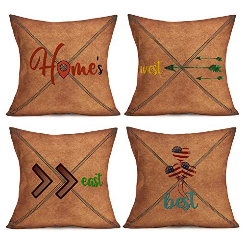 Paquete De 4 Fundas De Almohada Decorativas De Estilo R...