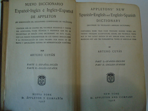 Diccionario Español Inglés / English Spanish - Cuyas - 1908