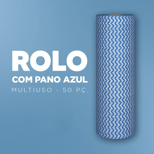 Pano De Limpeza Flash Limp Bobina Rolo 50 Panos 21x29cm Azul