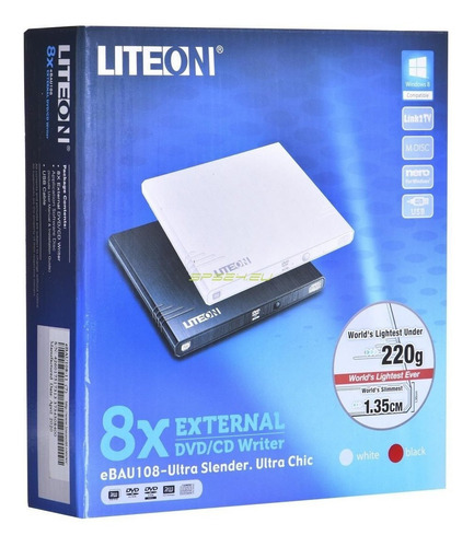 Imagen 2 de 2 de Dvd Writer Rw Quemador Lector Dvd Cd Extern Usb Liteon
