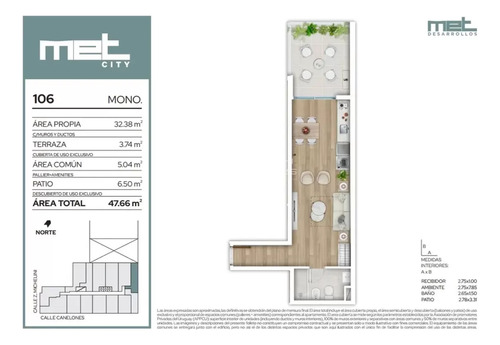 Venta Apartamento Monoambiente En Cordón Sur 106