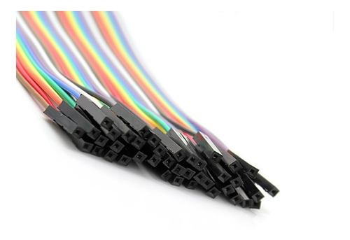 Imagen 1 de 5 de Pack 40 Cables Hembra Hembra 20cm Dupont Arduino