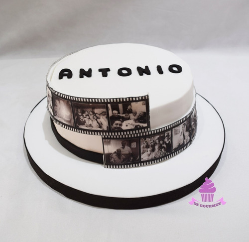 Torta Rollo Fotografico Con Fotos En Negativo -personalizada