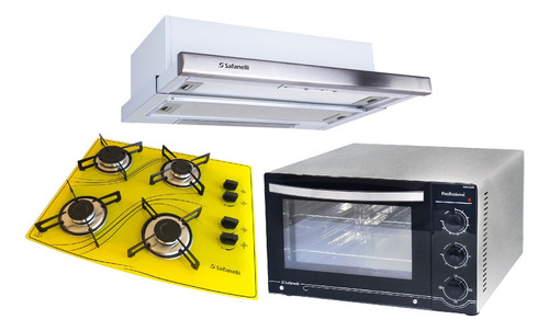 Kit Forno Lady 45l Cooktop 4b E Depurador 60cm Safanelli