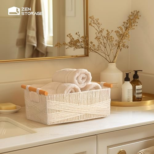 Cesta De Papel Reciclable Con Asas De Madera 2 Unidades