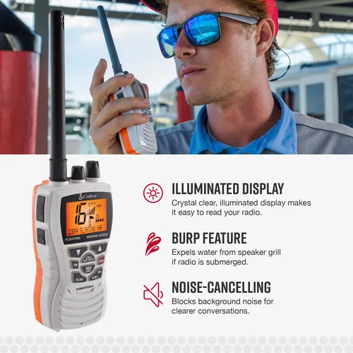 Cobra Mr Hh350 Flt Radio Vhf Flotante De Mano 6 Vatios