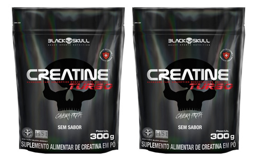 Kit 2x Creatina Turbo 300g Refil Blackskull - Promoção