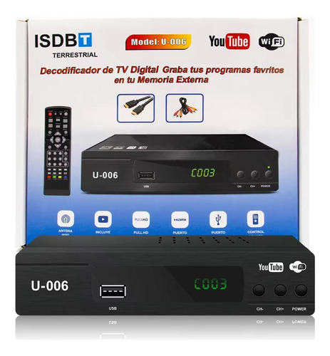 Decodificador De Tv Digital Full Hd 1080p Isdbt Modelo U-006