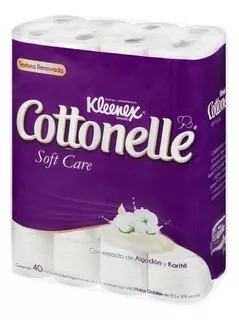 Papel Higiénico Kleenex Cottonelle Soft Care Con 40 Rollos