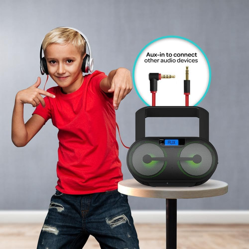 Riptunes Portable Cd Player Boombox Am Fm Radio, Bluetooth,