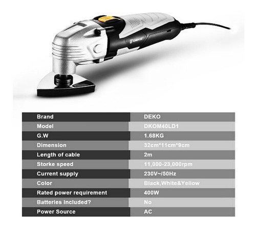 Imagem 3 de 5 de Multi Ferramenta Oscilante Deko 220v + Acessórios